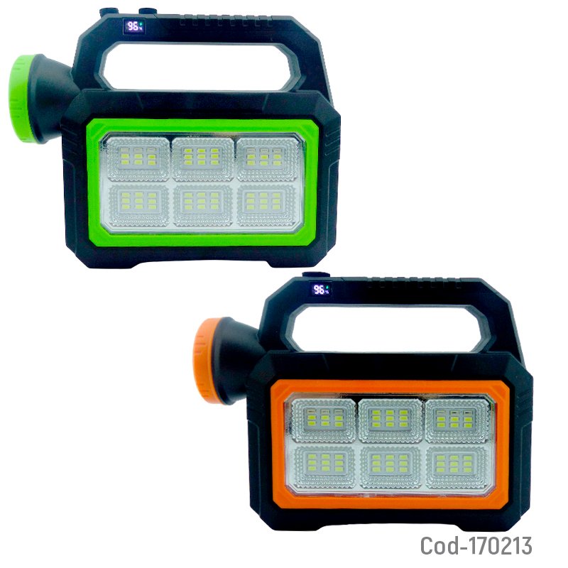 Linterna led solar marca cbk modelo u9t con lampara de 48 led, baliza, indicador de carga y funcion de power bank recarga. mayorista — imagen 3