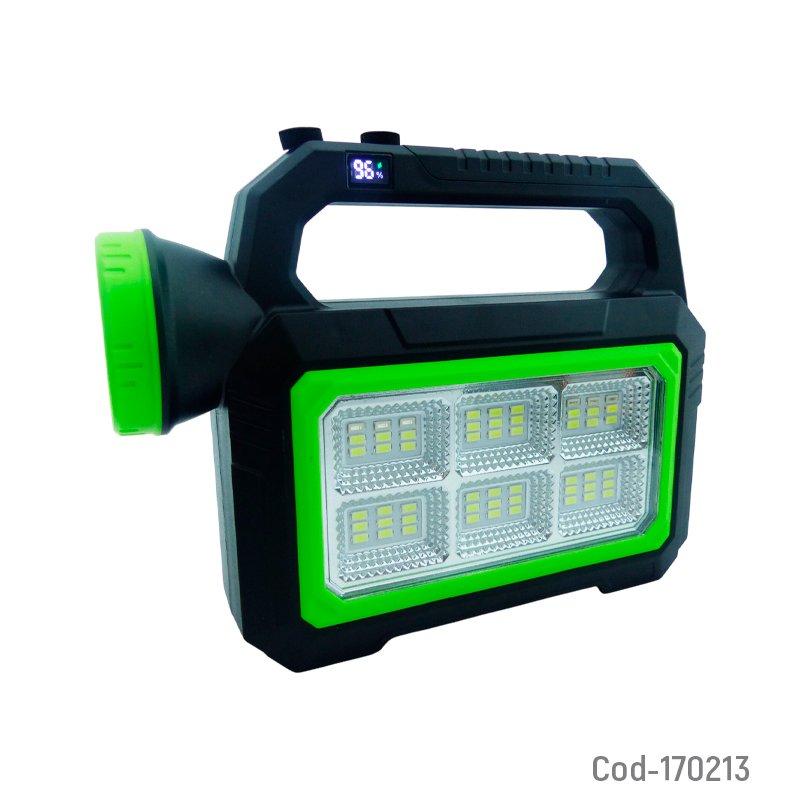 Linterna led solar marca cbk modelo u9t con lampara de 48 led, baliza, indicador de carga y funcion de power bank recarga. mayorista — imagen 5