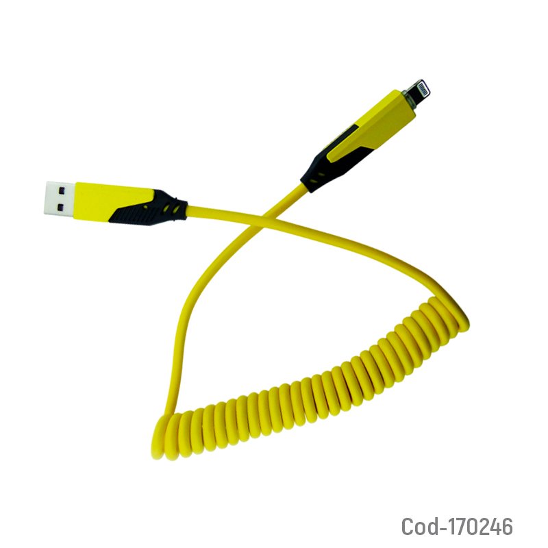 Cable 4 en 1 type-c a usb y tipe-c a lightning cable en espiral con fast charge hasta 65 watt - pack de 10 unidades mayorista — imagen 2
