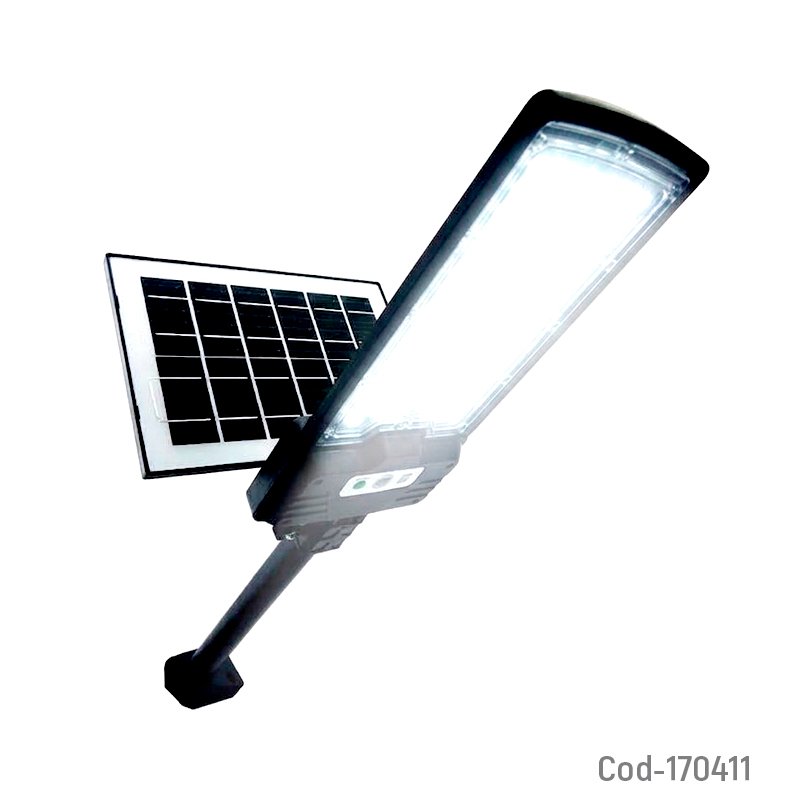 Foco con brazo solar de 300 watt, cuenta con panel solar control remoto y sensor. modelo fy300 de 99 led. mayorista — imagen 2