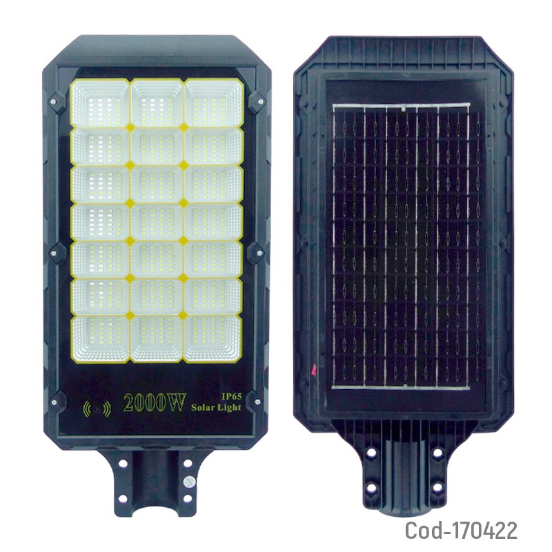 Foco para poste solar de 2000 watt con 21 placas y 540 led, control remoto y sensor. mayorista — imagen 2