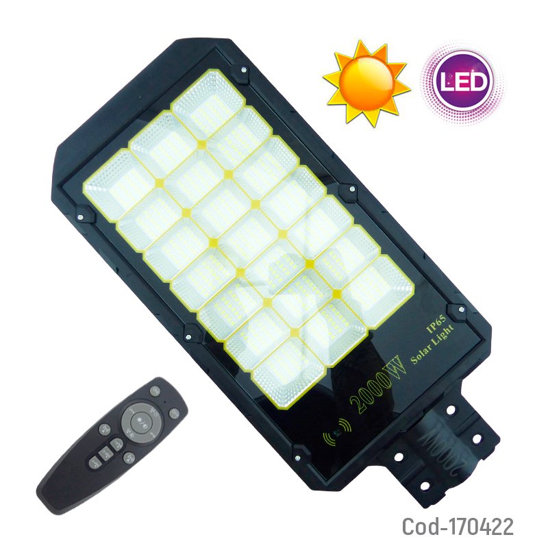 Foco para poste solar de 2000 watt con 21 placas y 540 led, control remoto y sensor. mayorista — imagen 4