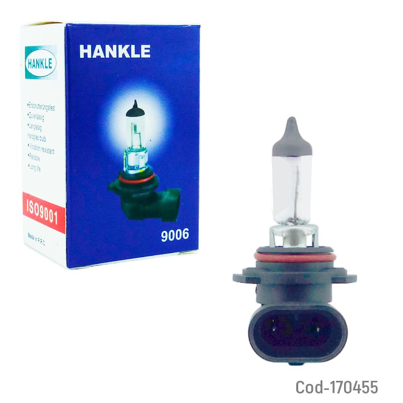 Ampolleta 9006 Halogena Para Auto 12 Volt A 55 Watt Marca HANKLE - Pack de 20 unidades 6.5 cm x 2.7 cm por mayor en Chile