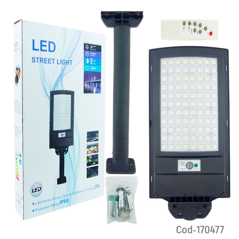 Foco Con Brazo Solar De 1200 Watt De 352 LED Con Control Remoto Y Sensor De Movimiento. 43 cm x 20.8 cm x 4 cm por mayor en Chile