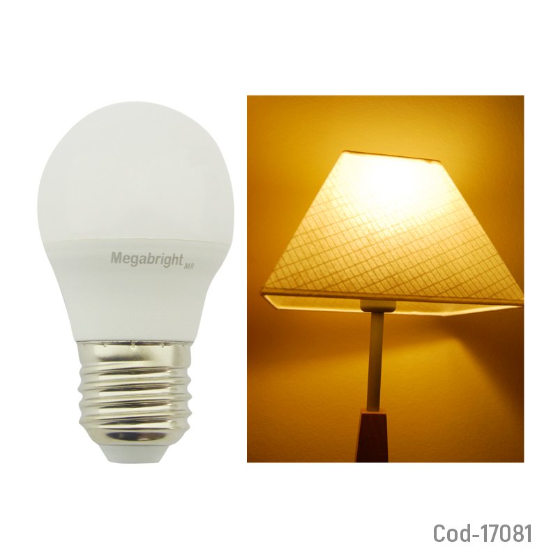 Ampolleta led 5watt e-27, bola g45 luz calida, megabright. en caja. - pack de 20 unidades mayorista — imagen 2