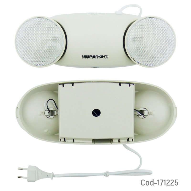 Lampara de emergencia doble led mini marca megabright modelo twin certificada. mayorista — imagen 2