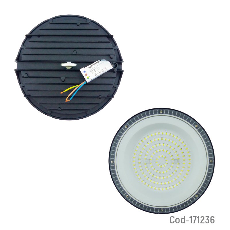 Campana led de 100 watt, 143 led modelo ufo marca megabright a 6500k con gancho para colgar. mayorista — imagen 2
