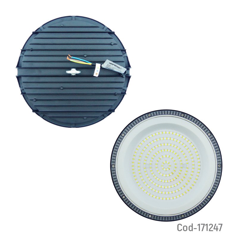 Campana led de 150 watt, 208 led modelo ufo marca megabright a 6000k con gancho para colgar. mayorista — imagen 2