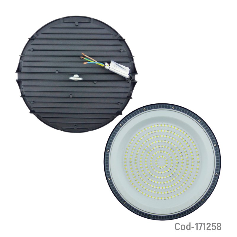 Campana led de 200 watt, 286 led modelo ufo marca megabright a 6000k con gancho para colgar. mayorista — imagen 2