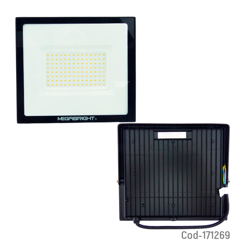 Foco halogeno led de 100w marca megabright modelo pro telco flat a 2700k certificado. mayorista — imagen 2