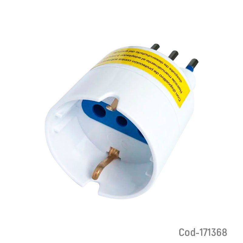 Adaptador schuko marca macrotel modelo me-1009 de 2 patas, 10 amp-250 volt certificado. mayorista — imagen 2