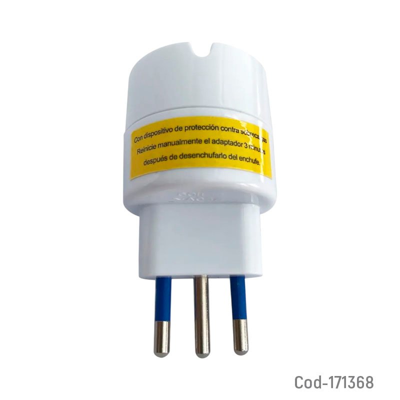 Adaptador schuko marca macrotel modelo me-1009 de 2 patas, 10 amp-250 volt certificado. mayorista — imagen 3
