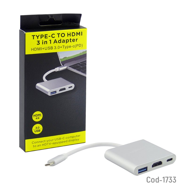 Convertidor type-c a hdmi/usb 3.0/type-c para mac y switch mayorista — imagen 3