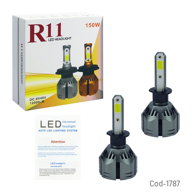 Ampolleta kit led h-1 modelo r-11, 12/24v, con ventilador, 12.000 lm. en caja. mayorista — imagen 4