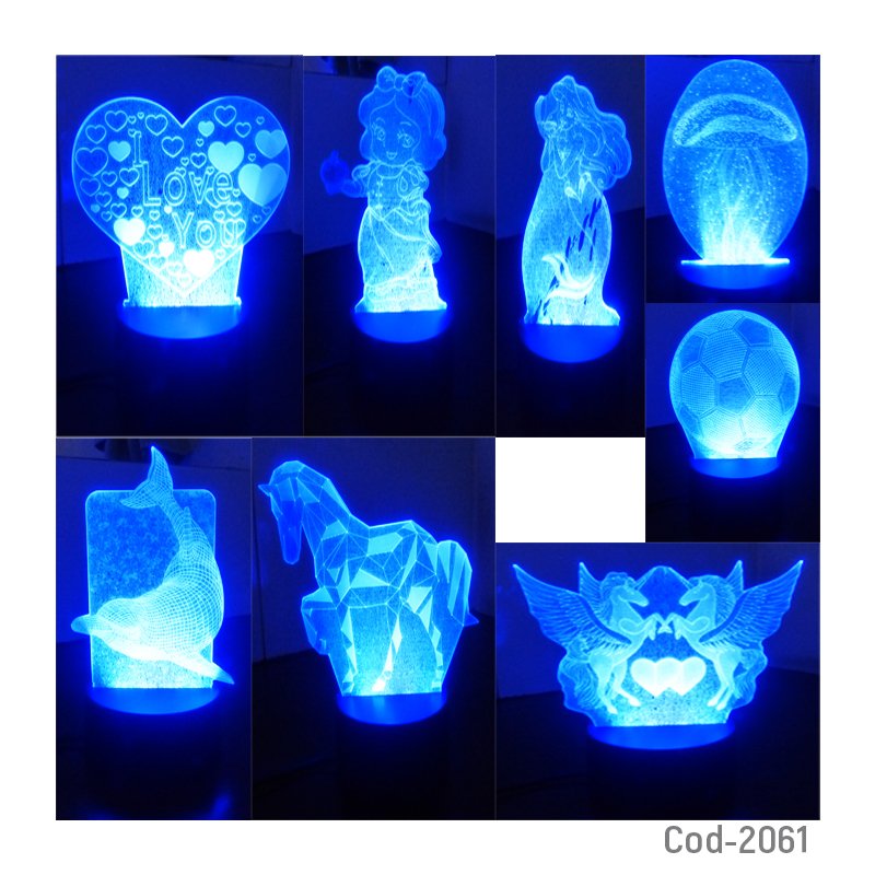 Lampara con efecto 3d de varios diseños, 3 colores de luz mayorista — imagen 3