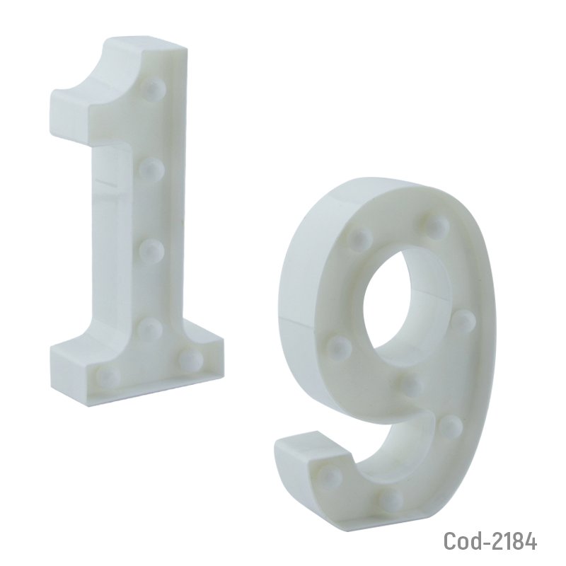 Letras y numeros led a pila 22cm x unidad - pack de 10 unidades mayorista — imagen 2