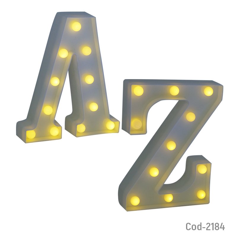 Letras y numeros led a pila 22cm x unidad - pack de 10 unidades mayorista — imagen 3