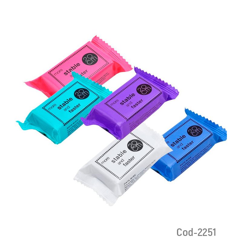 Cable usb micro 5 pin de 20 cm modelo caramelo. - pack de 50 unidades mayorista — imagen 3