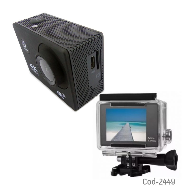 Camara mini tipo gopro, con wi-fi, pantalla 2”, 4k. en caja. mayorista — imagen 2