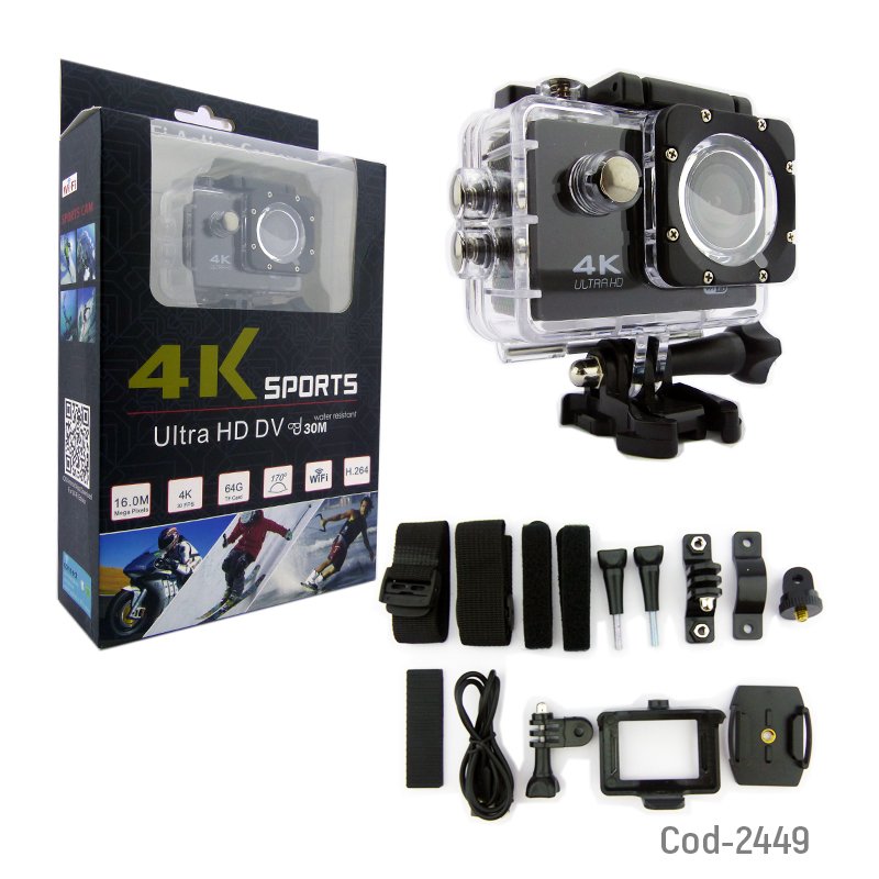 Camara mini tipo gopro, con wi-fi, pantalla 2”, 4k. en caja. mayorista — imagen 4