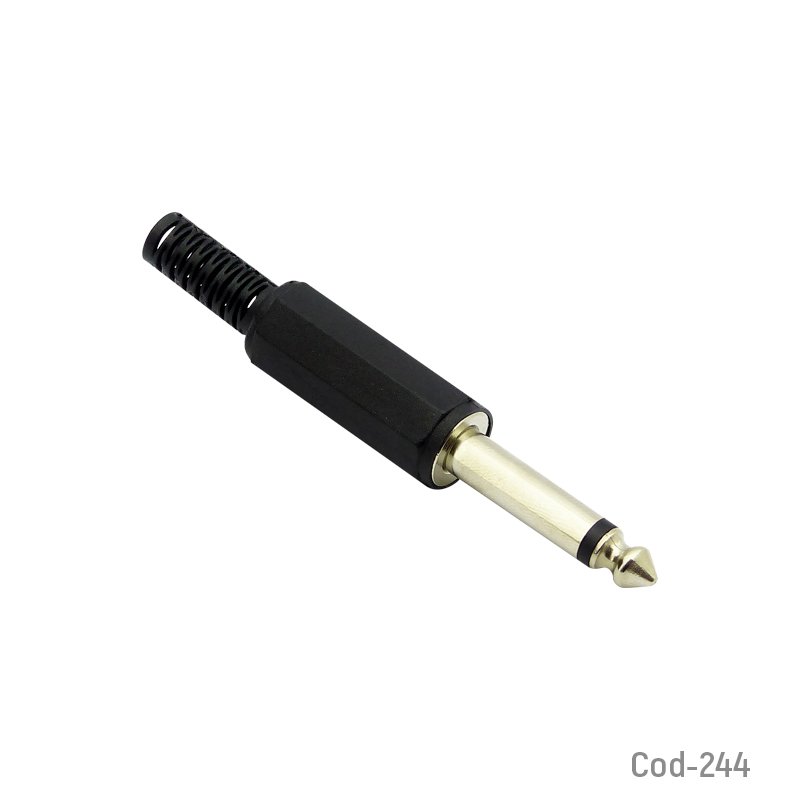 Plug 6,3Mm Mono Con Refuerzo - Pack de 100 unidades 8,3cm x 1,2cm por mayor en Chile
