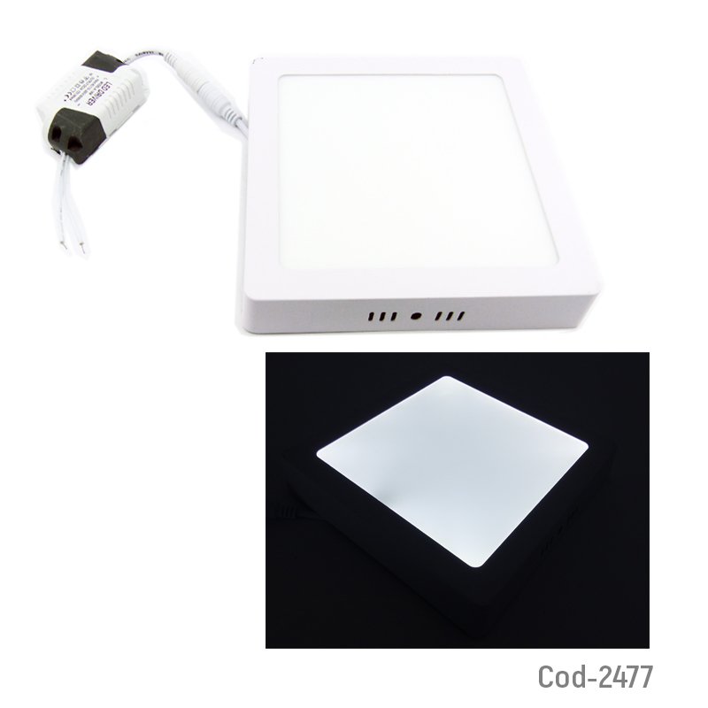 Foco led panel 12 watt, cuadrado sobrepuesto luz blanca. - pack de 10 unidades mayorista — imagen 2