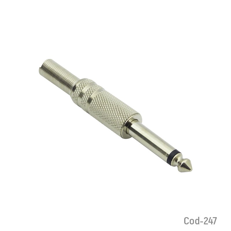 Plug 6,3Mm Mono De Metal Con Resorte - Pack de 50 unidades 7,8cm x 1,2cm por mayor en Chile