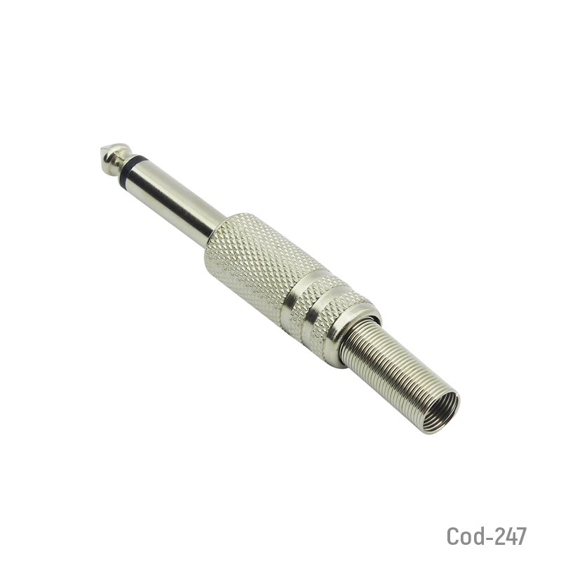 Plug 6,3mm mono de metal con resorte - pack de 50 unidades mayorista — imagen 2