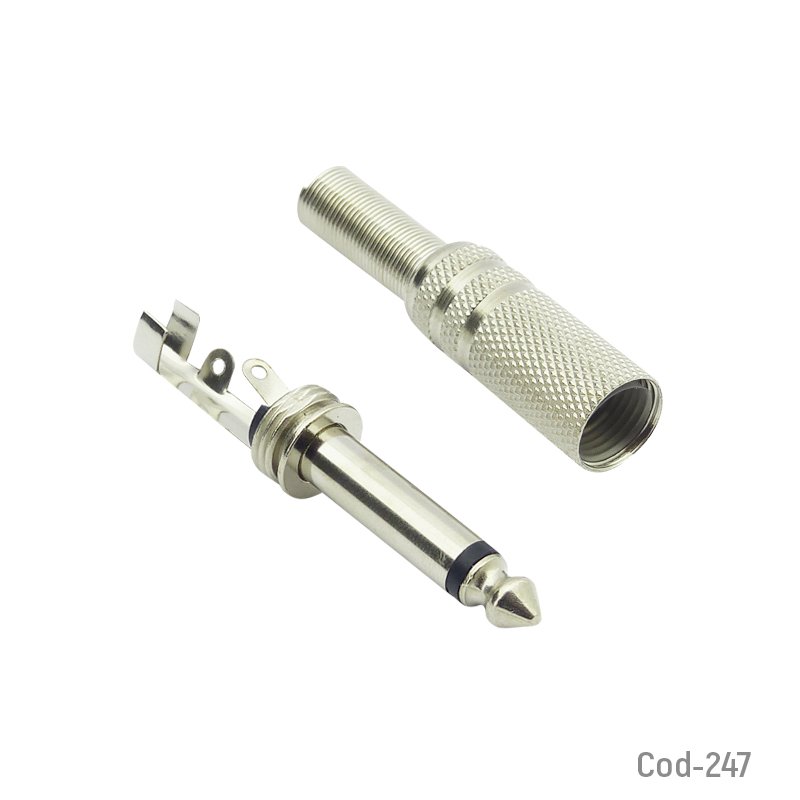 Plug 6,3mm mono de metal con resorte - pack de 50 unidades mayorista — imagen 3