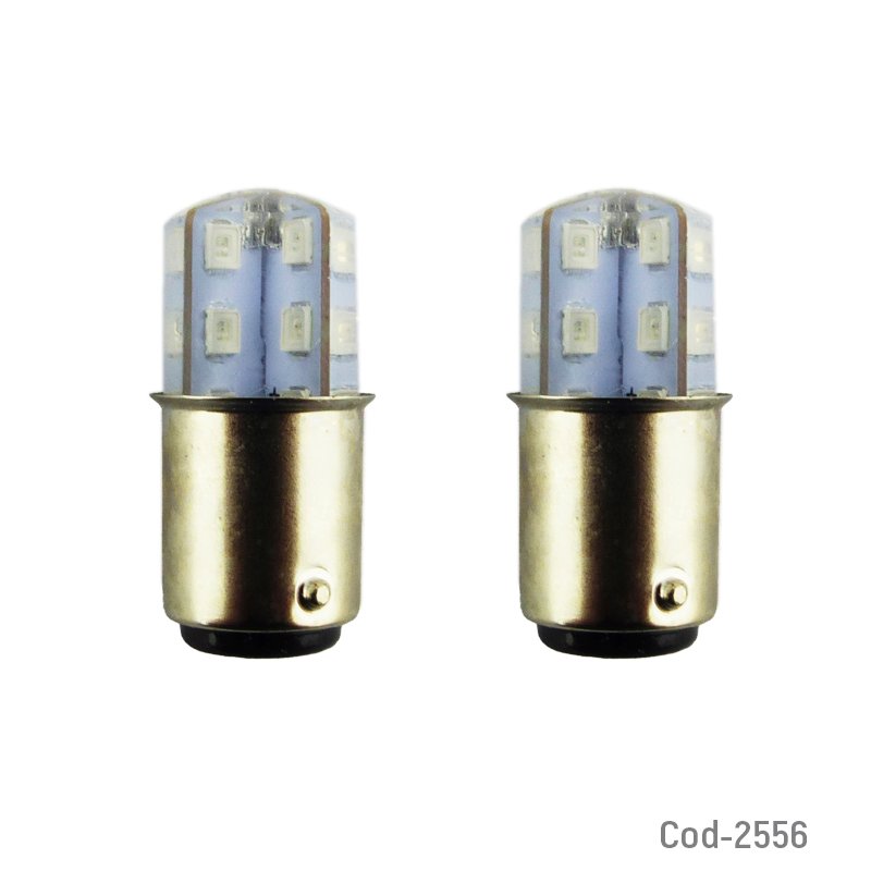 Ampolletas de 24 led strobo, modelo 2556, color rojo, doble contacto, marca dezzer. - pack de 10 unidades mayorista — imagen 3