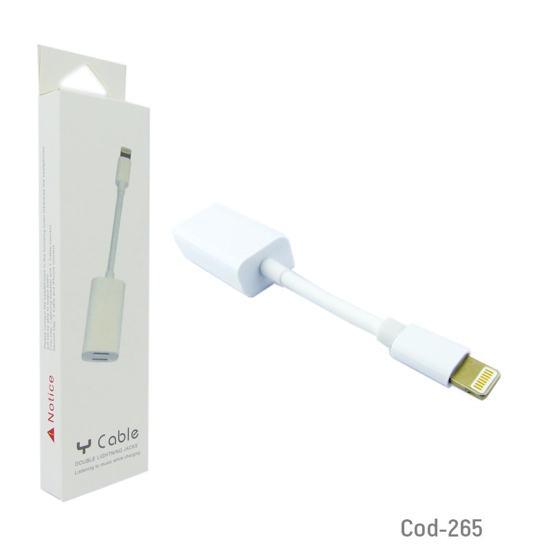 Adaptador lighting 2 en 1 compatible con iphone 7 plus 8 y 10 - pack de 10 unidades mayorista — imagen 3