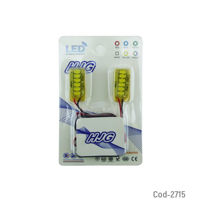 Luz estrobo de 6 led blanca marca hjg para moto. - pack de 10 unidades mayorista — imagen 3