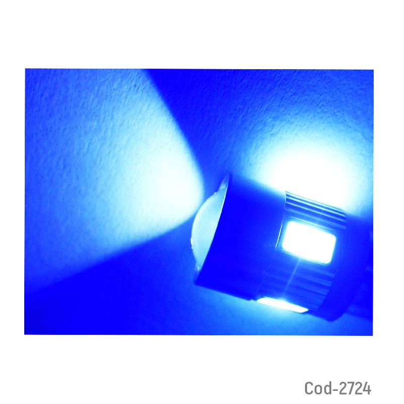 Ampolleta led de 6 led con lupa de un contacto luz azul marca dezzer - pack de 10 unidades mayorista — imagen 2
