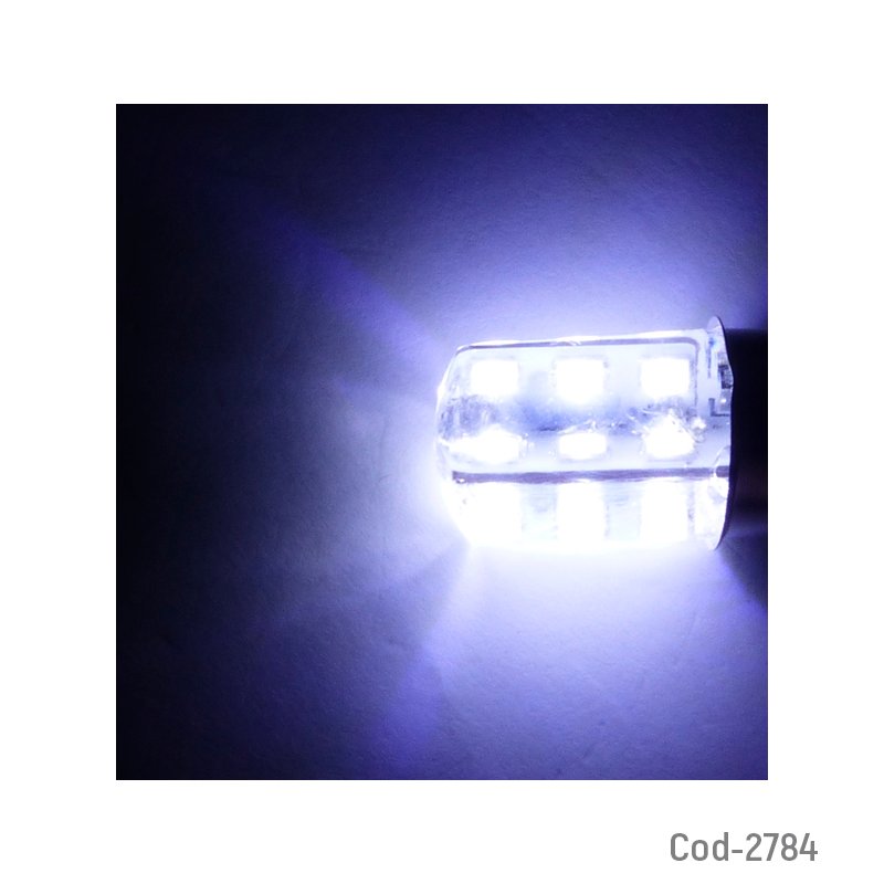 Ampolletas de 24 led strobo, color blanco, doble contacto, marca dezzer. - pack de 10 unidades mayorista — imagen 2