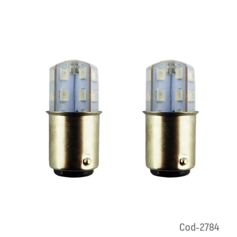Ampolletas de 24 led strobo, color blanco, doble contacto, marca dezzer. - pack de 10 unidades mayorista — imagen 3