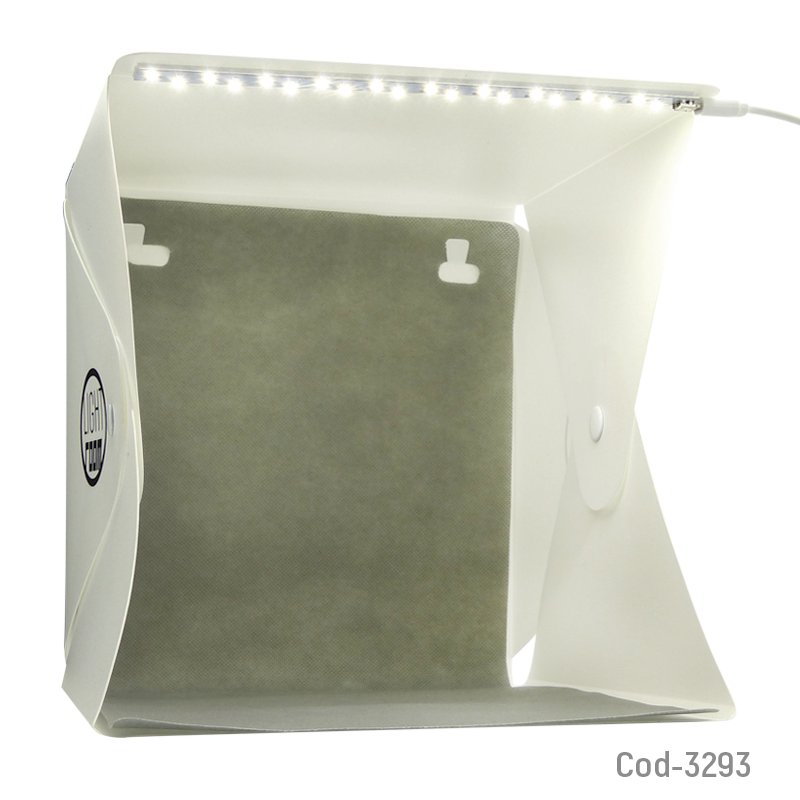 Mini Estudio Fotografico 23X24X23,5Cm, Con 20 LED Y 5 Fondos 23cm x 24cm x 23,5cm por mayor en Chile