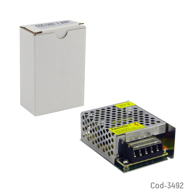 Fuente de poder de 12 volt 3 amper, para tira led. en caja. mayorista — imagen 3