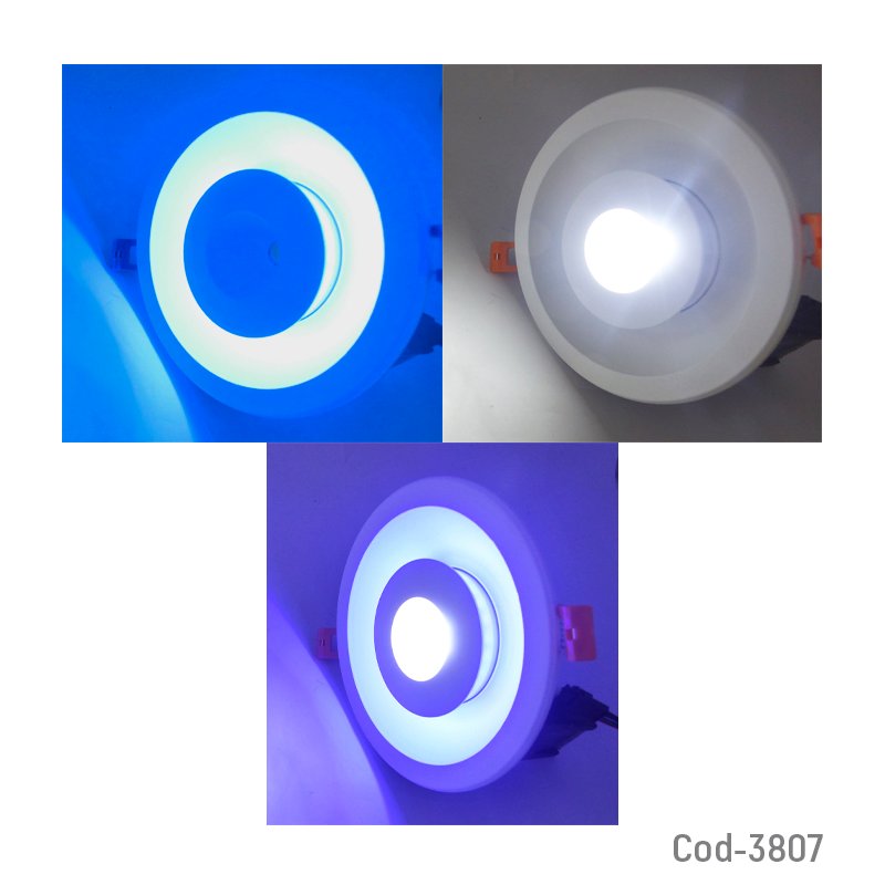 Foco led panel de 7 y 5 watt redondo duo azul para cielo falso mayorista — imagen 3