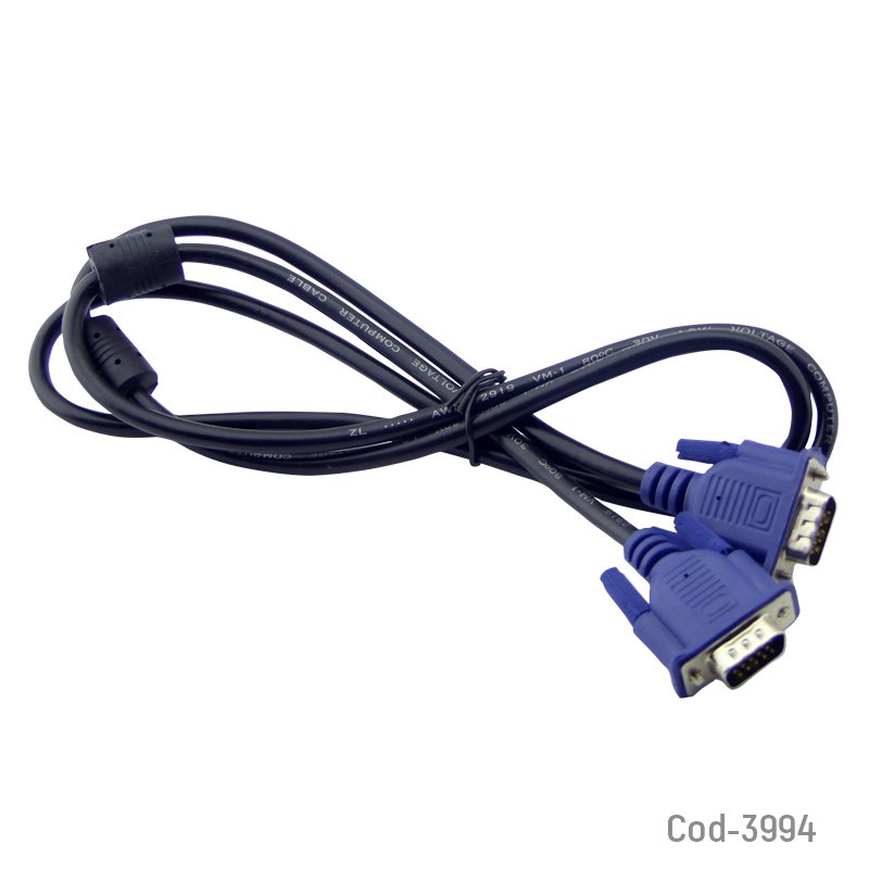 Cable vga 1,5 metros, doble filtro, azul. en bolsa - pack de 20 unidades mayorista — imagen 2