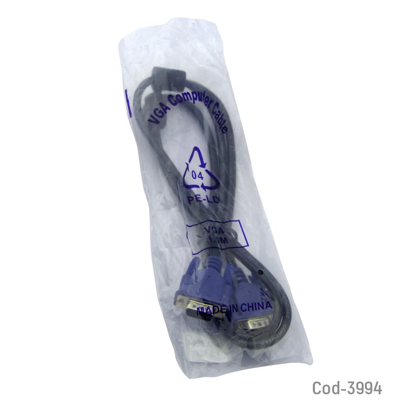 Cable vga 1,5 metros, doble filtro, azul. en bolsa - pack de 20 unidades mayorista — imagen 3