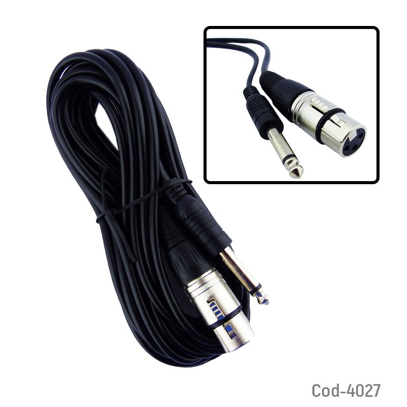 Cable Para Microfono De 5 Metros Con Plug De 6.3. - Pack de 10 unidades 5 mts por mayor en Chile