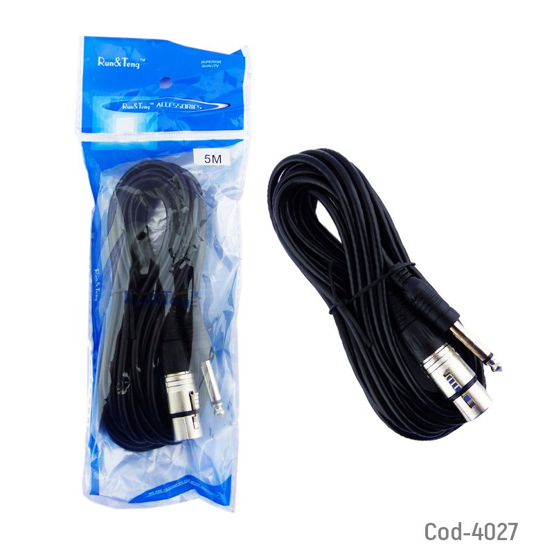 Cable para microfono de 5 metros con plug de 6.3. - pack de 10 unidades mayorista — imagen 2