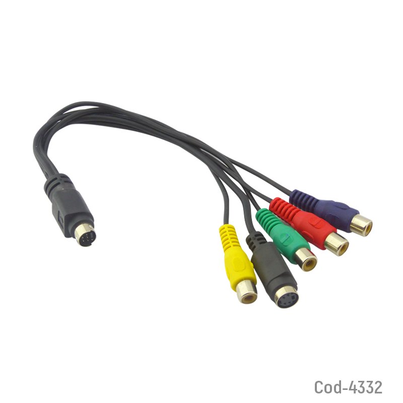 Cable S/Video A 4RCA + 1 S/Video Hembra - Pack de 20 unidades por mayor en Chile