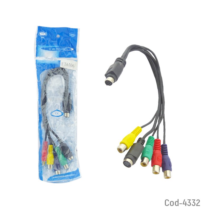 Cable s/video a 4rca + 1 s/video hembra - pack de 20 unidades mayorista — imagen 3