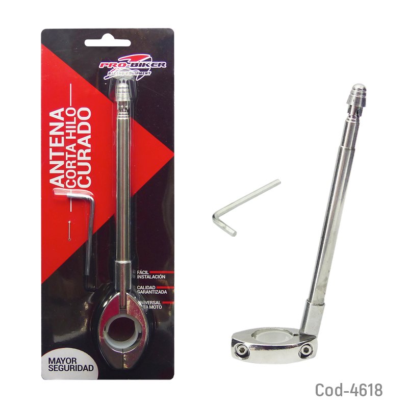 Antena para moto, corta hilo curado, pro-biker maxima seguridad. en blister. - pack de 10 unidades mayorista — imagen 4
