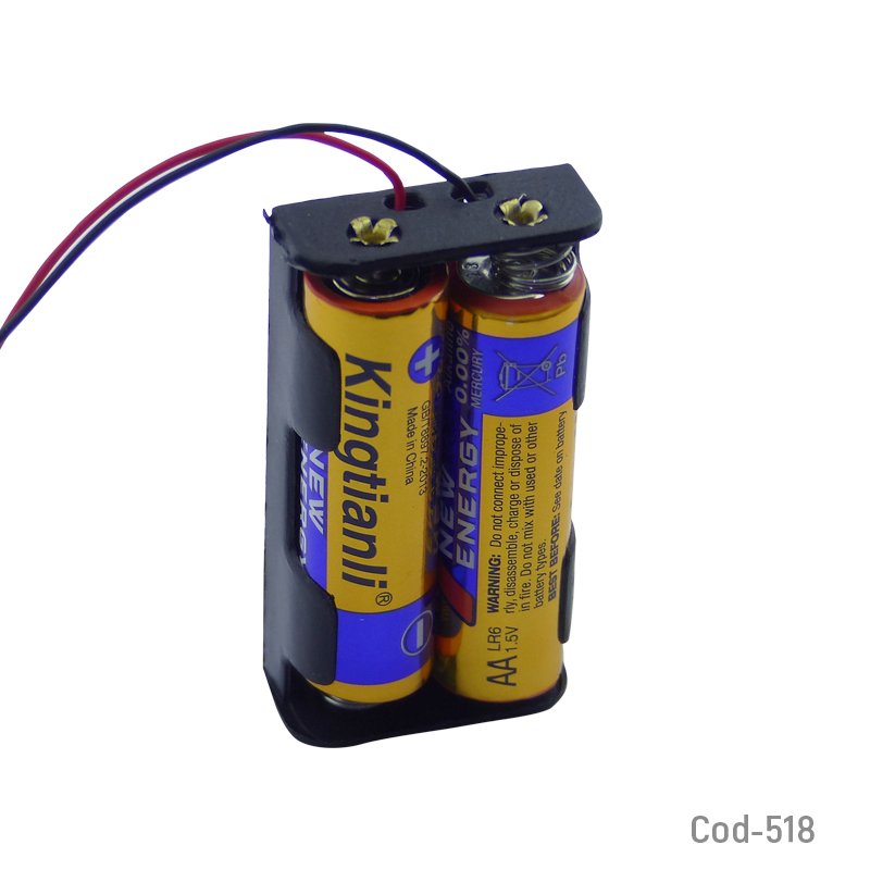 Porta pilas aa para 2 pilas - pack de 100 unidades mayorista — imagen 2
