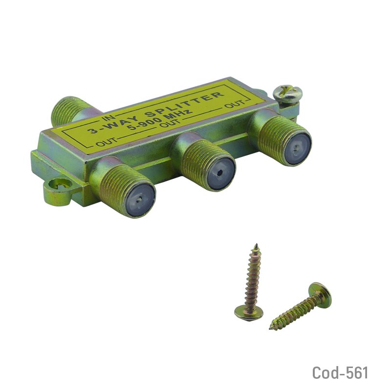 Splitter 1 entrada x 3 salida, dorado clasico. - pack de 50 unidades mayorista — imagen 2
