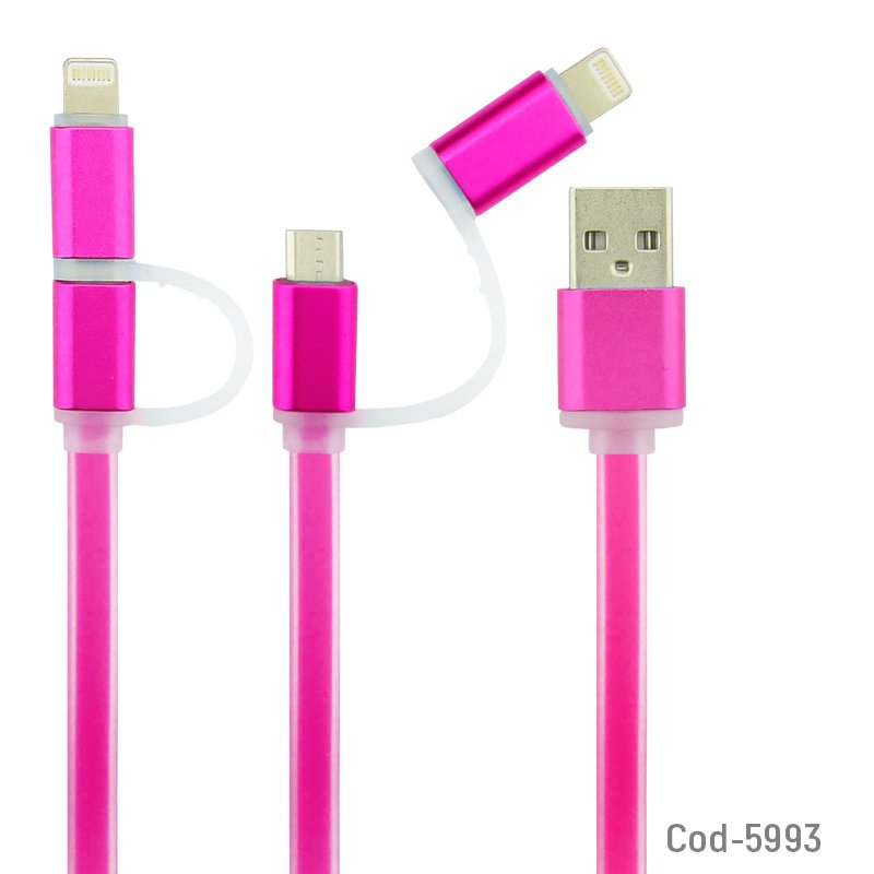 Cable usb plano 2 en 1 a usb micro/iphone5 - pack de 50 unidades mayorista — imagen 3