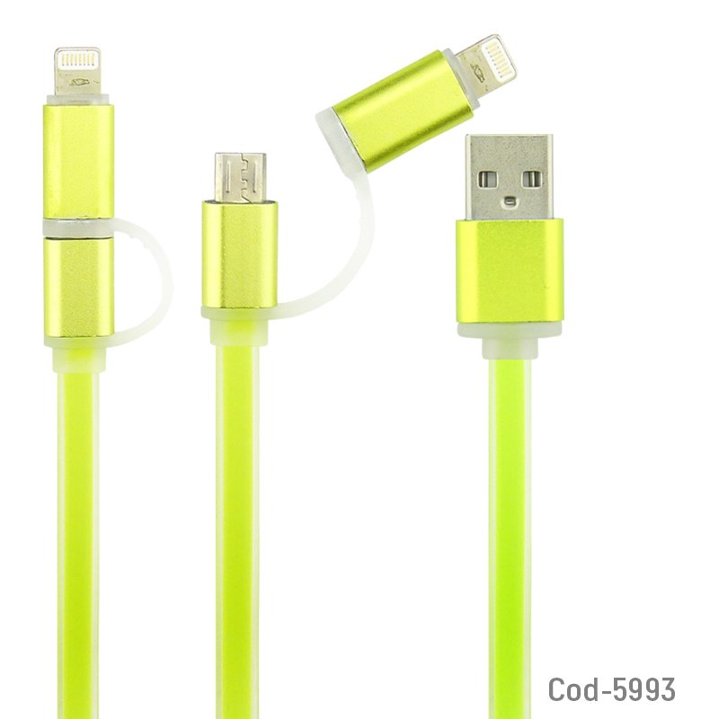 Cable usb plano 2 en 1 a usb micro/iphone5 - pack de 50 unidades mayorista — imagen 4