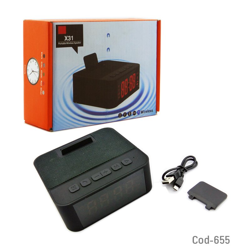 Radio despertador bluetooth mod.x31, fm, usb, tf, aux. mayorista — imagen 4